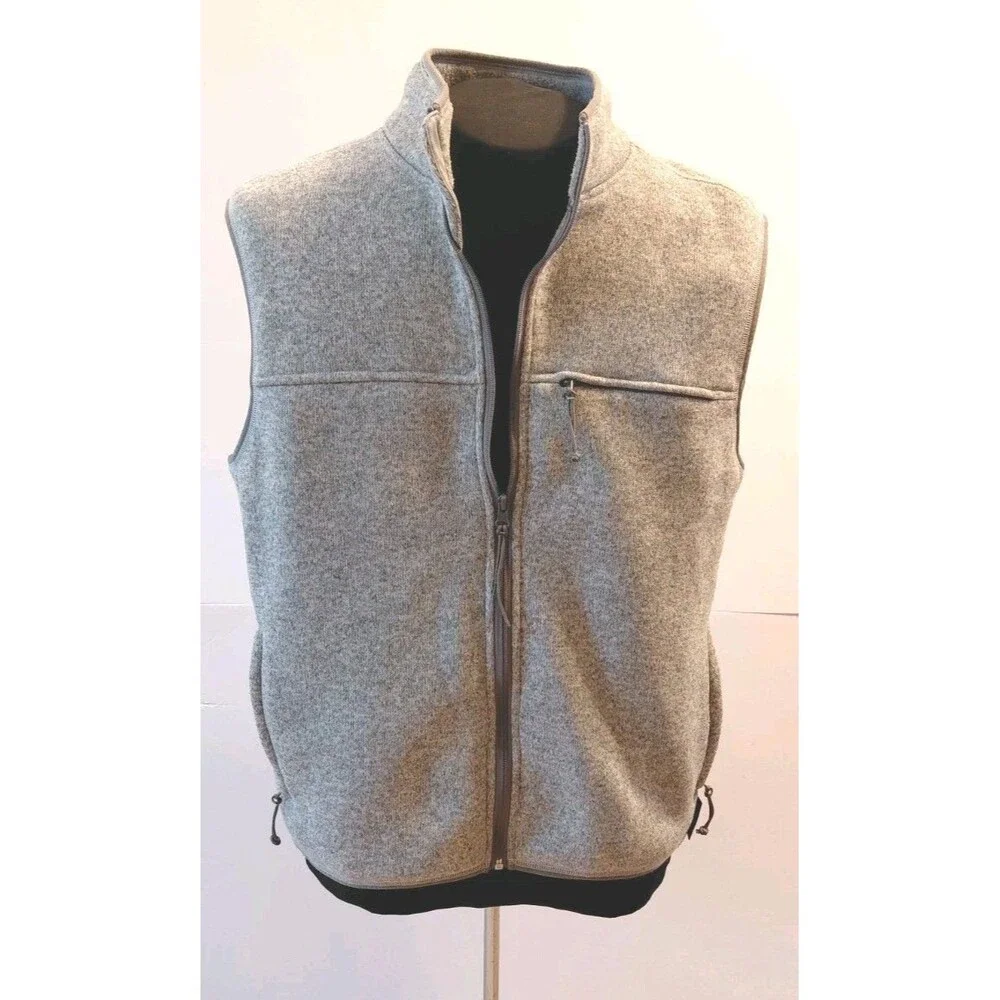 J. Crew and Nordic Polartec Men's Size L Gray Fleece Vest w/Zip Pockets